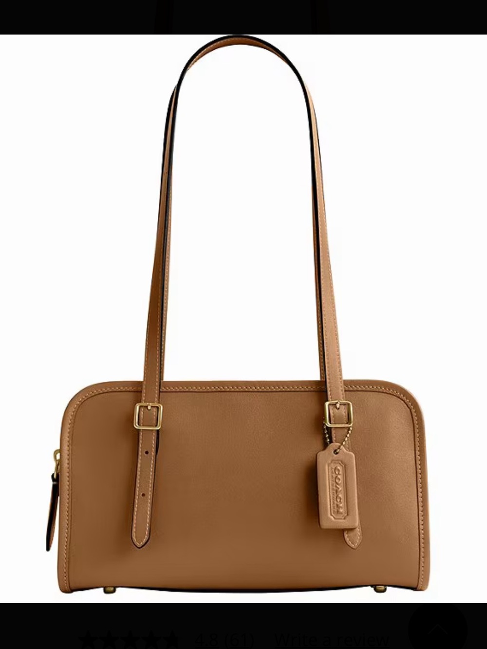 Coach Originals Glovetanned Leather Swing Zip Shoulder Bag Honey Brown NWT